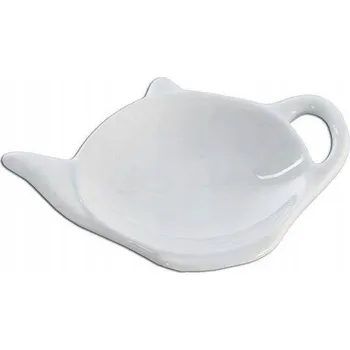 Konvice na čaj PODSTAVEC NA ČAJOVÝ SÁČEK, PORCELÁNOVÁ LŽIČKA, BÍLÁ KONVICE