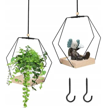 Věšák ZÁVĚSNÝ STOJAN NA KVĚTINÁČE, VĚŠÁK NA DRŽÁK NA KVĚTINÁČ, STABILNÍ, PEVNÝ, 2KS