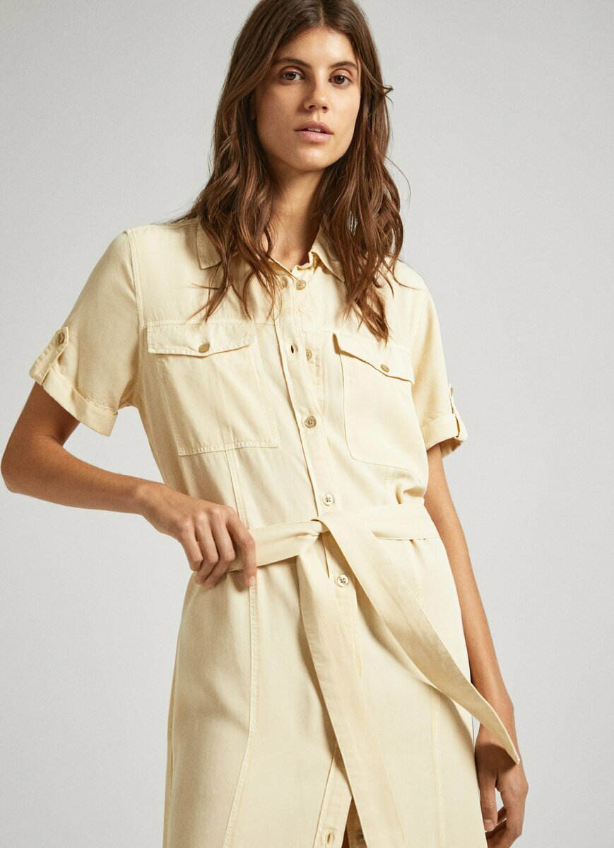 Pepe Jeans dámské béžové šaty EVELINDA 20015633-8445866557718