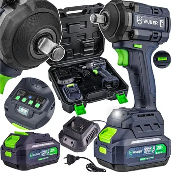 AKUMULÁTOROVÝ ÚDEROVÝ KLÍČ SET + AKUMULÁTOR 600 Nm BEZKARTÁČOVÝ WUBER