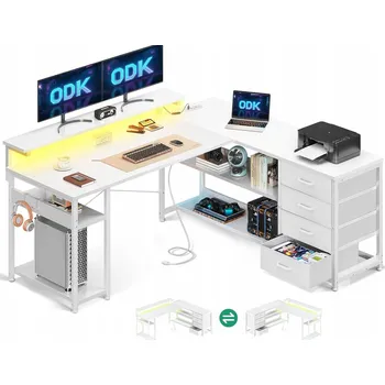 Počítačový stůl HERNÍ STŮL DO KANCELÁŘE POKOJE 135X110 IDEÁLNÍ PRO HRÁČE ERGONOMICKÝ