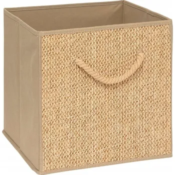 Úložný box TEXTILNÍ ÚLOŽNÝ BOX POLYESTER S UCHEM 31X31X31 CM HNĚDÝ 29 L