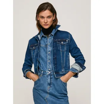 Dámská bunda Pepe Jeans dámská tmavě modrá džínová bunda Core 20011884-1755244