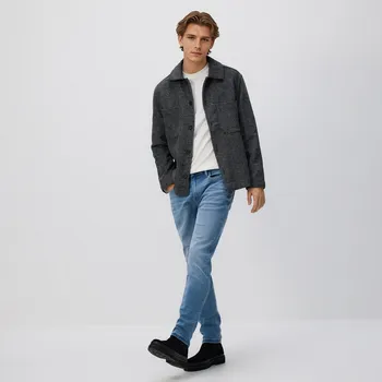 Pánské džíny Reserved - Džíny slim se sepraným efektem - modrá - XO401-50J - XO401-50J-384