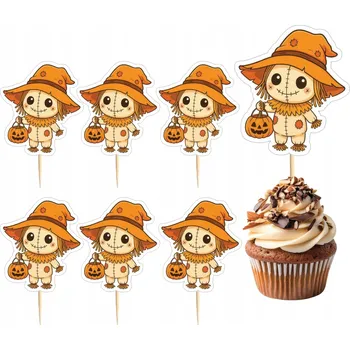 Obraz TOPPER NA DORT A MUFFINY HALLOWEEN DUCHOVÉ DÝNĚ KOČKA SADA TOPPERŮ 6 ks #68