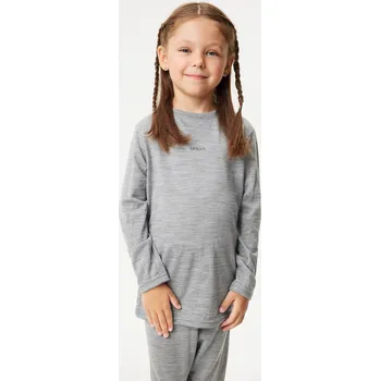 unuo Dětské merino triko s dlouhým rukávem, Šedá Velikost: 110/116
