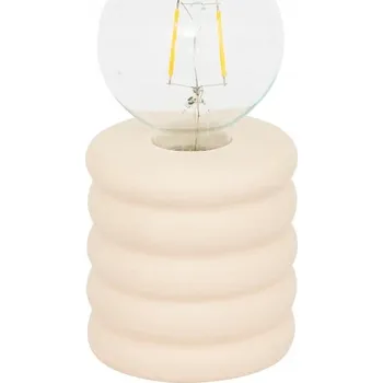 Lampička KERAMICKÁ STOLNÍ LAMPA NA BATERIE Ø 9 CM TEPLÁ BÍLÁ 9X9X17,5 CM