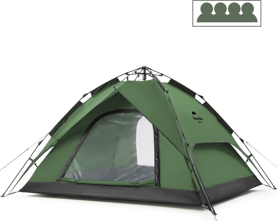 rodinný stan NATUREHIKE NH21ZP008-4P rychlostavitelný automatický stan 4020g zelený - 4 osoby
