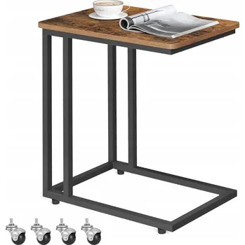 Konferenční stolek ODKLÁDACÍ STOLEK C TVAR NA KOLEČKÁCH MOBILNÍ KONFERENČNÍ STOLEK MALÝ PSACÍ STŮL