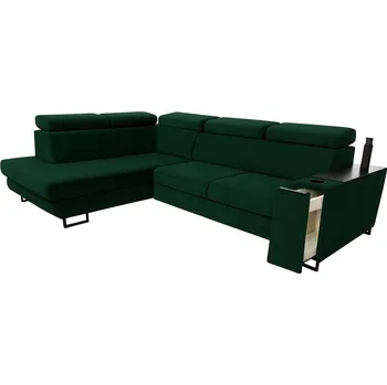Sedací souprava Rozkládací rohová sedačka SAGEL zelená