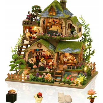 Domeček pro panenku DŘEVĚNÝ DOMEČEK PRO DĚTI HRAČKY MINIATURNÍ SADA DOMEČEK PRO PANENKY DIY