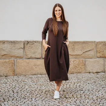 Dámské šaty Šaty Raindrop Long Night Chocolate Velikost: XXL
