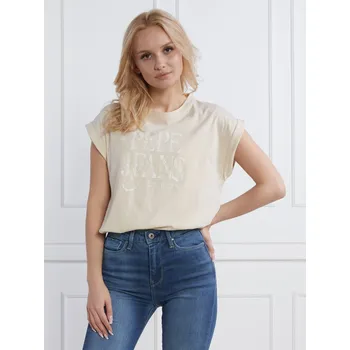 Dámské tričko Pepe Jeans béžové dámské Linda tričko 20013917-8445512731806