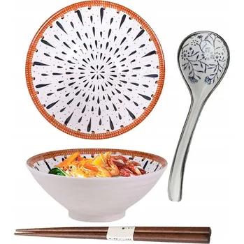 MISKA NA RAMEN KERAMICKÁ KOMPLETNÍ SADA MÍSA LŽÍCE SADA HŮLEK 1100ml