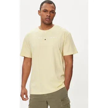 Pánské tričko Tommy Jeans pánské žluté tričko LINEAR 20005579-8720636456577