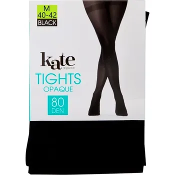 Dámské punčochy M / 40-42 / 80 DEN / KATE / PUNČOCHÁČE DÁMSKÉ ČERNÉ KRYCÍ SILNÉ POLYAMID