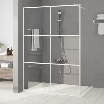 Sprchový panel zahrada-XL Sprchová zástěna walk-in bílá 140 x 195 cm čiré ESG sklo 152124