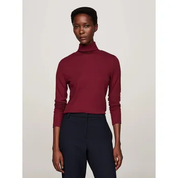Dámský svetr Tommy Hilfiger dámský vínový rolák 20021897-2120218