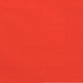 Papírový ubrousek Dekorace na narozeninový stůl - papírové ubrousky "Monokolor", červené, 33 cm, 20 ks