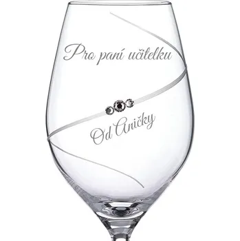 Sklenice Dekorant Sklenice na bílé víno pro paní učitelku Silhouette City s krystaly Swarovski 360 ml 1KS