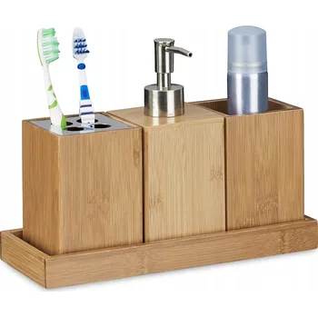 Mýdlenka Mýdlenka volně stojící Relaxdays s hnědým bambusem