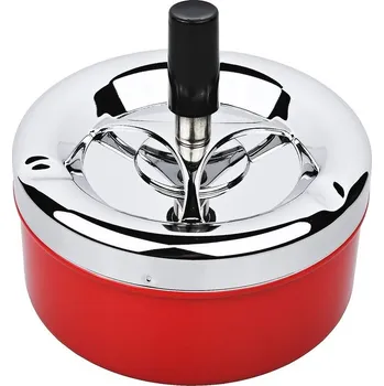 Popelník Cigaretový popelník otočný Angelo červený, kovový