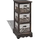 Dřevěný úložný regál se 3 proutěnými…