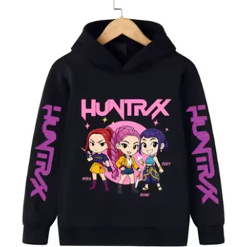 Chlapecký svetr KPop Demon Hunters (Lovkyně démonů) KPop Demon Hunters dětská mikina s potiskem (Huntrix) Barva: černá (64113), Velikost: 120