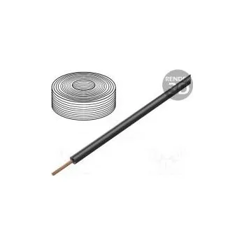 elektrický kabel Vodič lanko Cu 0,25mm2 černá PVC 100V 10m Třída 5