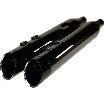 Výfuk pro motocykl Koncovky výfuku KHROME WERKS 4,5" HP PLUS SLIP-ON MUFFLERS pro HARLEY DAVIDSON FLRT/ FLHTCUTG rok 2017-2024 viz popis, barva černá elipse/černé edge billet zakončení