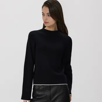 Dámský svetr Reserved - Svetr s kontrastní lemovkou - černý - 274GV-99X - 274GV-99X-XXL