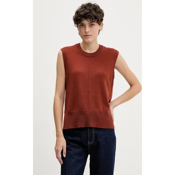 Dámská vesta Vesta s přídavkem vlny Pedro del Hierro oranžová barva, 5502016 22X, vel. XS