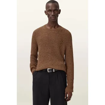 Pánský svetr Svetr s příměsí vlny AllSaints M028KD hnědá 82X, vel. M