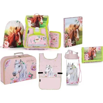 Školní batoh Oxybag Školní sada set 8ks PREMIUM kůň koně s batohem, vhodný i pro prvňáčky 0-67823/08