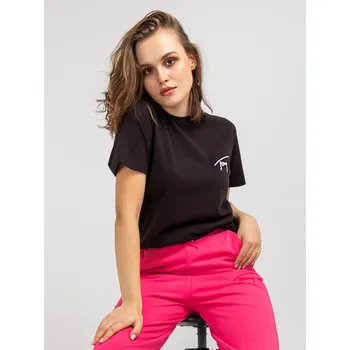 Dámské tričko Tommy Jeans dámské černé triko SIGNATURE 20004819-8720117685786