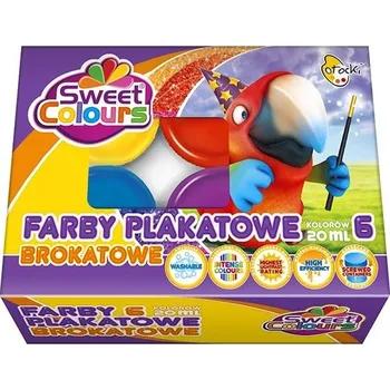 Vodová barva OTOCKI PLAKÁTOVÉ BARVY 6 Barev 20ML S GLITRY (BROKÁTOVÉ)