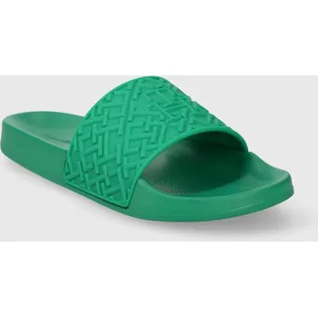 Dámské pantofle Tommy Hilfiger dámské zelené pantofle 30001070-8720646928279