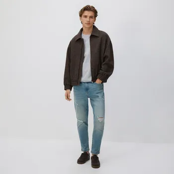 Pánské džíny Reserved - Roztrhané džíny carrot slim - modrá - WM867-55J - WM867-55J-32