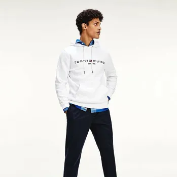 Pánská mikina Tommy Hilfiger pánská bílá mikina Logo Hoody 20013564-8720111193317