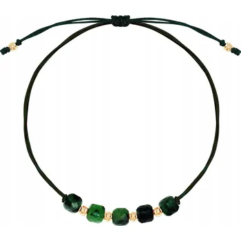 Náramek Šňůrkový náramek provázkový|zlato 585 smaragd