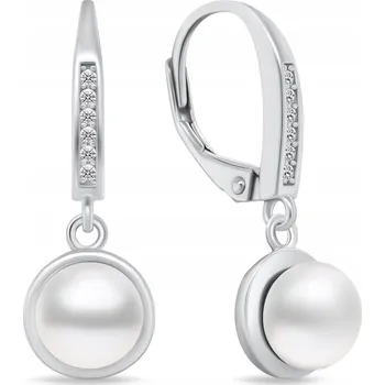 Náušnice Brilio Silver Okouzlující stříbrné náušnice s perlou a zirkony EA90