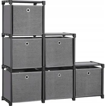 regál Regał do Przechowywania SONG 105 cm x 105 cm x 30 cm černý