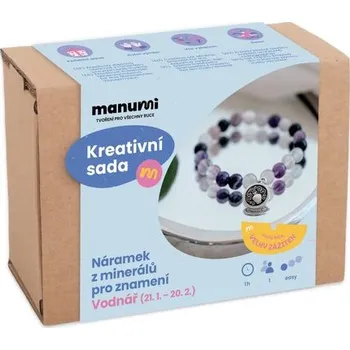 kreativní sada Manumi kreativní sada na výrobu náramku z minerálů se znamením zvěrokruhu Vodnář