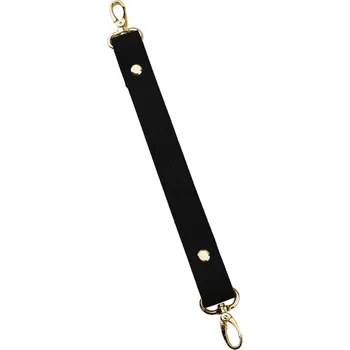 Pro Háčkování Sada kožený popruh 32 cm š. 2 cm černý s karabinou zlatá