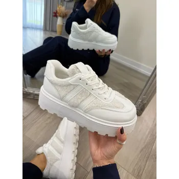 Dámské tenisky Tenisky na platformě s kožíškem bílé Velikost: 39