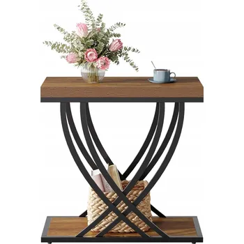 Konferenční stolek ODKLÁDACÍ STOLEK OBDÉLNÍKOVÝ 60x30 cm, HNĚDÝ, DO KAŽDÉ MÍSTNOSTI