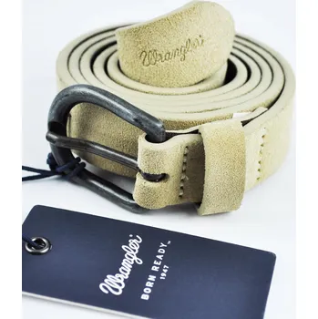 Opasek WRANGLER kožený opasek SEMIŠOVÝ PÁSEK whitecap _ W75