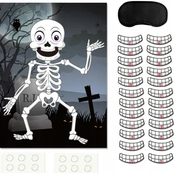 Desková hra HRA NA HALLOWEEN PŘIPNI ZUBY KOSTRY IDEÁLNÍ ZÁBAVA NA KARNEVALOVOU PÁRTY