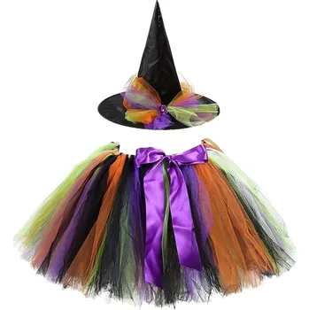 Karnevalový kostým KOSTÝM ČARODĚJNICE PRO DÍVKY, IDEÁLNÍ PŘEVLEK NA KARNEVALOVÝ BÁL, FIALOVÝ