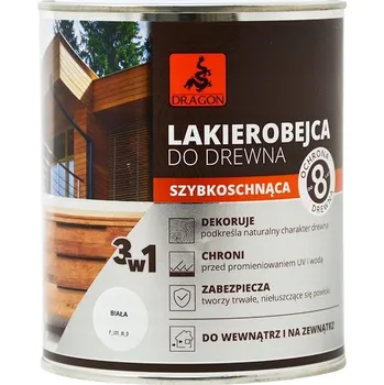 Lak na dřevo Lazurovací lak Dragon 0,7 l bílý satén